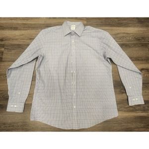 Brooks Brothers Regent Fit‎ Dress Shirt Plaid Checkered Long Sleeve 17.5